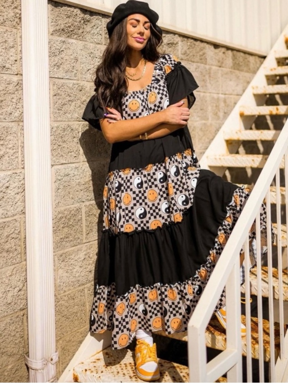 Dressed in Lala Sunshine Girl Midi Dress in Groovy Girl Size XL
